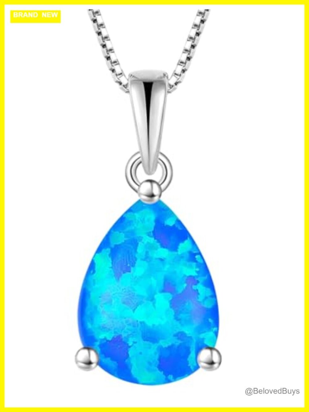 925 Sterling Silver Teardrop Pendant Necklace Pear Cut Solitaire Birthstone